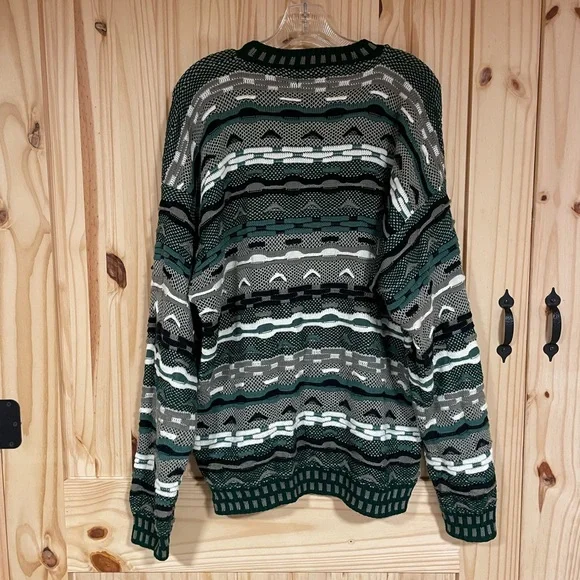 Vintage Protege Grandpa Sweater 3D Knit Mens L 90s Retro Cozy Heritage